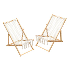Load image into Gallery viewer, Bamboo Weaving Chair Set With Handwoven Rope For Patio And Living Spaces - Natural
