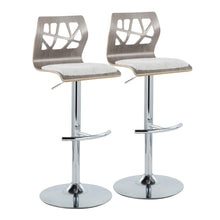 Load image into Gallery viewer, Folia - Contemporary Adjustable Barstool With Swivel With Rounded T Footrest (Set of 2)
