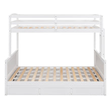 Load image into Gallery viewer, Wood Twin over Full Bunk Bed with Hydraulic Lift Up Storage, White
