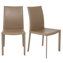 Load image into Gallery viewer, Upholstered Leather Dining Side Chairs (Set of 2) - Taupe
