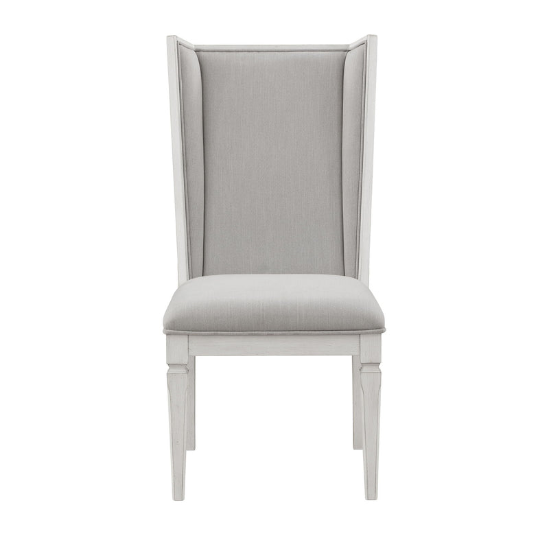 Upholstered Linen Open Back Dining Side Chairs (Set of 2) - Light Gray