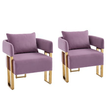 Load image into Gallery viewer, Modern Decorative Chair Teddy Fleece Upholstered And Metal Foot
