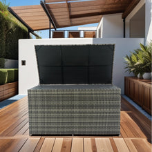 Load image into Gallery viewer, Outdoor Storage Box, 200 Gallon Wicker Patio Deck Boxes with Lid, Outdoor Cushion Storage for Kids Toys, Pillows, Towel
