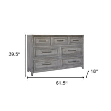 Load image into Gallery viewer, Solid Wood 7 Drawer Double Dresser - Brown
