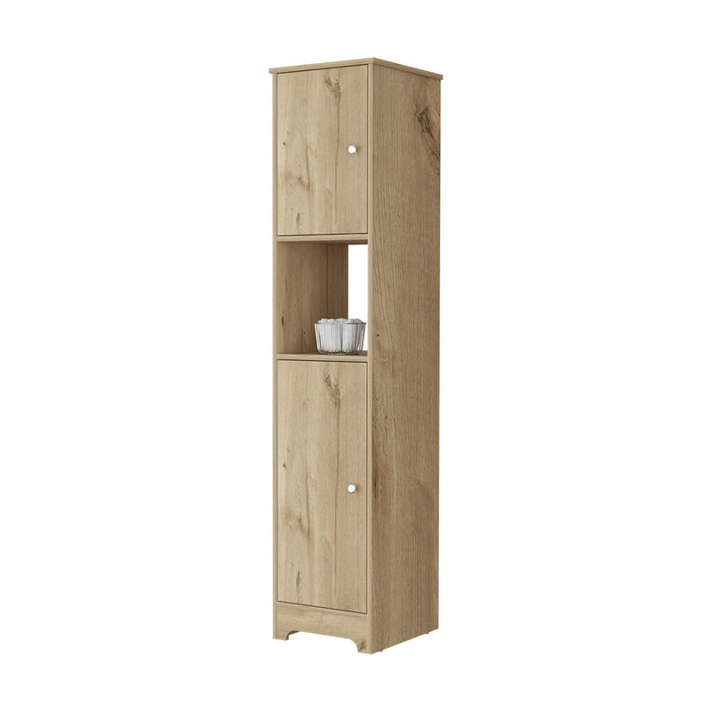 68" Wood Accent Cabinet With Two Doors - Light Brown