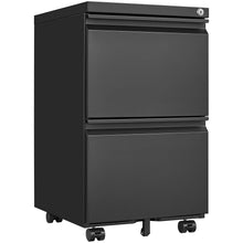 Load image into Gallery viewer, 2 Drawer File Cabinet With Lock, Metal Under Desk Rolling Filing Cabinet Fits Letter / Legal / A4 Size For Home Office, Mobile Filing Cabinet
