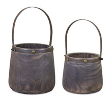 Load image into Gallery viewer, Round Pot Planters (Set of 2) (632596) - Brown
