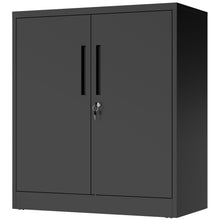 Load image into Gallery viewer, Heavy Duty Storage Cabinet With Lock, 2 Door File Cabinet With 2 Adjustable Shelves - Black
