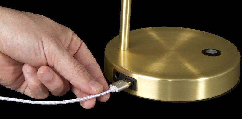 LED Adjustable Desk Lamp - Shiny Satin Brass