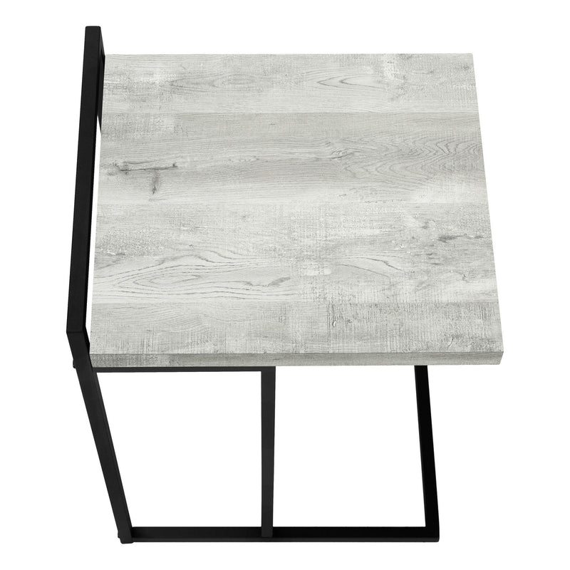 Distressed Reclaimed Wood And Metal End Table - Gray / Black