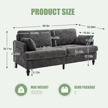 Load image into Gallery viewer, Chenille 2 Seater Sofa With LED Light, USB Charging Port, And Storage Bag
