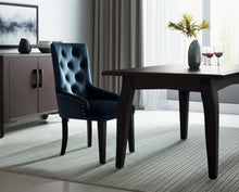 Load image into Gallery viewer, Tufted Upholstered Velvet Dining Parsons Chair - Dark Blue
