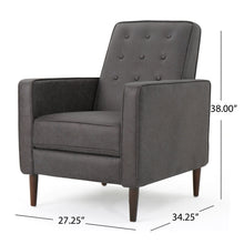 Load image into Gallery viewer, Macedonia - Mid Century Modern Button Tufted Fabric Recliner - Slate

