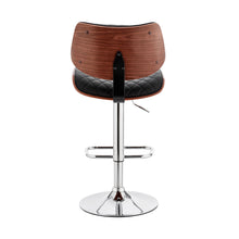 Load image into Gallery viewer, 45" Faux Leather Swivel Low Back Adjustable Height Bar Chair - Black / Silver
