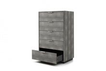 Load image into Gallery viewer, Solid Wood And Stainless Steel Five Drawer Chest - Gray
