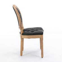 Load image into Gallery viewer, French Style Solid Wood Frame Antique Painting, Hand-Pulled Buckle Decoration Artificial Dining Chair With Nailhead Trim, Wood Legs
