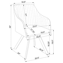 Load image into Gallery viewer, Tufted Swivel Dining Chair With Slim Sloped Arms - Green
