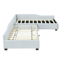 Load image into Gallery viewer, Upholstered Double Daybed With Trundle And Drawer
