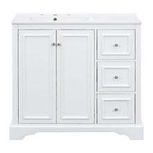 Load image into Gallery viewer, Bathroom Vanity With Sink, Soft-Close Doors, Adjustable U-Shelf, 3 Drawers
