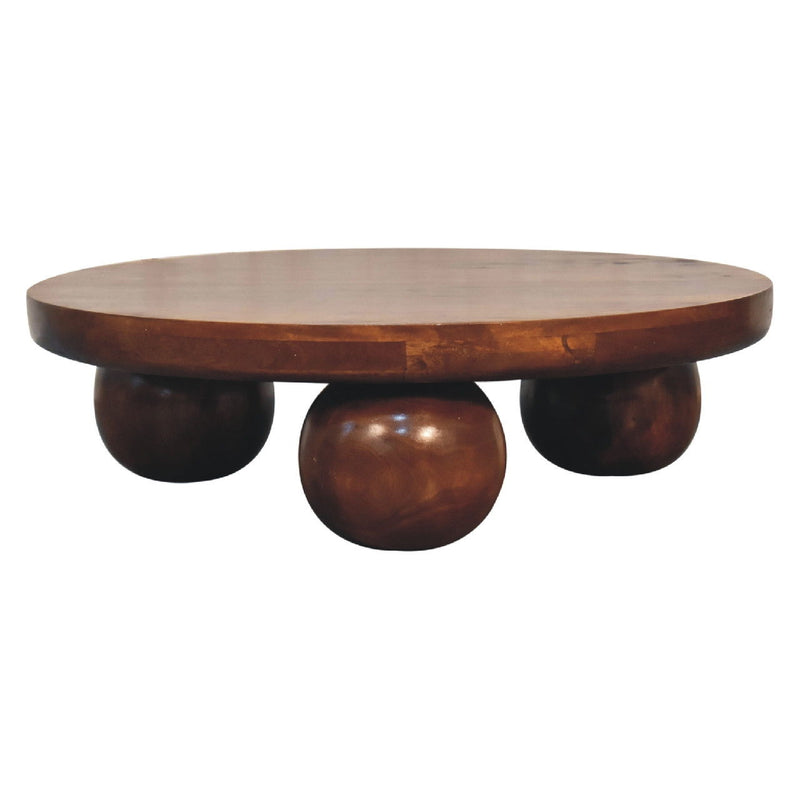 32" Solid Wood Round Coffee Table - Chestnut
