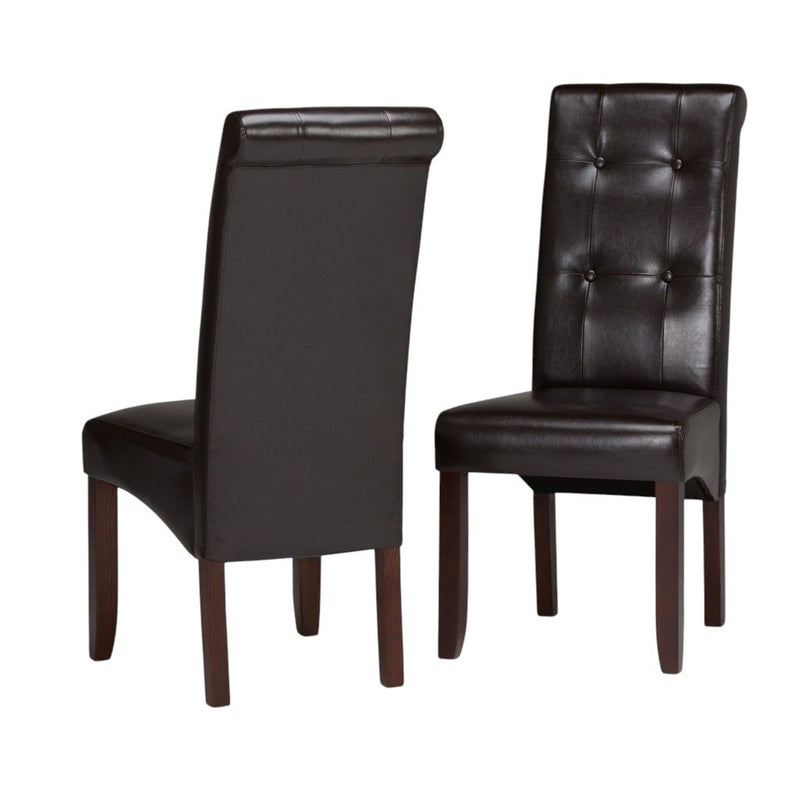 Wood Dining Parsons Chairs (Set of 2) - Brown
