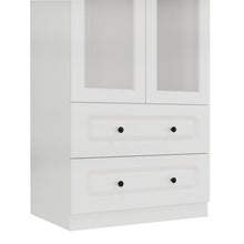 Load image into Gallery viewer, 71" Wood Two Door Two Drawer Combo Dresser - White
