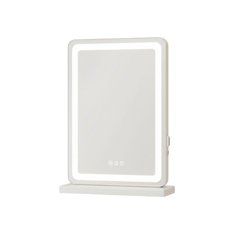 18" Lighted Freestanding Frameless Makeup Shaving Tabletop Mirror - Clear