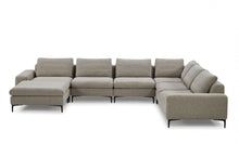 Load image into Gallery viewer, Designer Contemporary Fabric U Shaped Sectional Sofa - Tan
