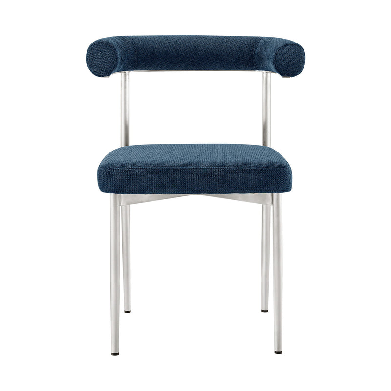 Polyester Open Back Dining Side Chairs (Set of 2) - Blue