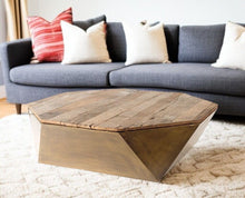 Load image into Gallery viewer, Solid Wood Octagon Distressed Lift Top Coffee Table - Natural
