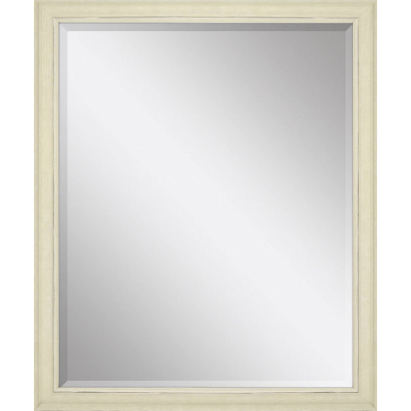 32" Solid Wood Framed Accent Mirror - White