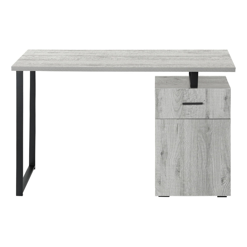 47" Wood And Metal Sled Computer Desk - Gray And Black