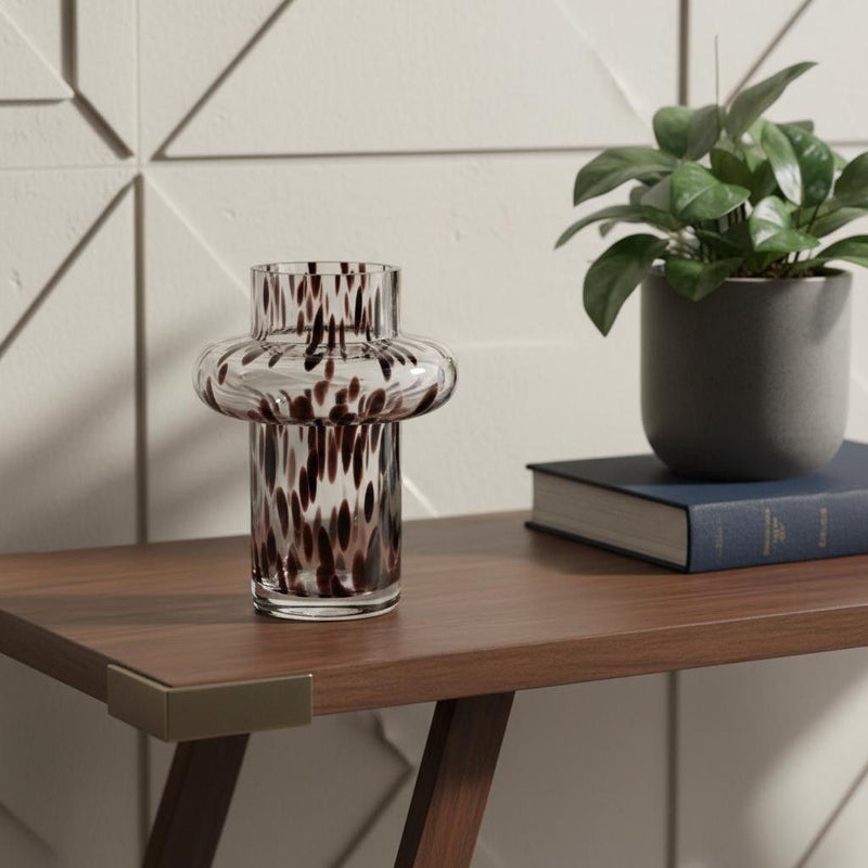 Abstract Cylinder Table Vase (574429) - Amber / Clear