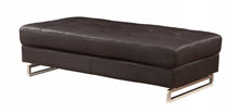 Load image into Gallery viewer, Faux Leather Ottoman - Brown / Gold
