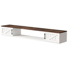 Load image into Gallery viewer, Floating Mount TV Stand With Fireplace - White
