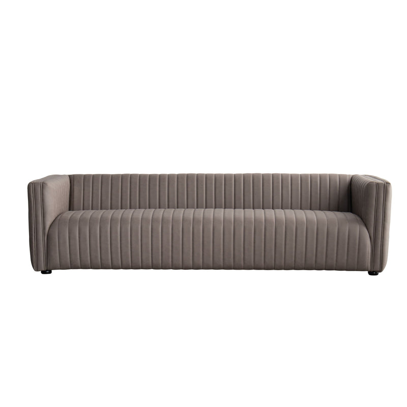 Fabric Solid Wood Sofa - Brown