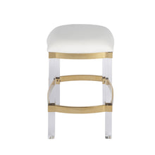 Load image into Gallery viewer, Acrylic Backless Counter Height Bar Chair - White / Clear
