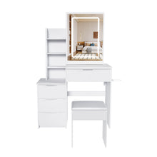 Load image into Gallery viewer, Modern Vanity Desk With 3 LED Lighting Modes, 4 Drawers
