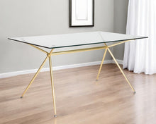 Load image into Gallery viewer, 60" Glass And Steel Dining Table - Clear
