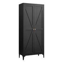 Load image into Gallery viewer, Adjustable 2 Door Kitchen Pantry Cabinet With Striped Design

