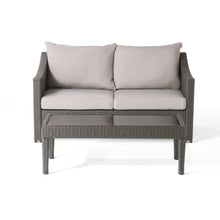 Load image into Gallery viewer, Contemporary Antibes Loveseat &amp; Table Set Outdoor - Gray
