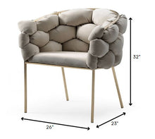 Load image into Gallery viewer, Tufted And Upholstered Velvet Dining Arm Chair - Gray

