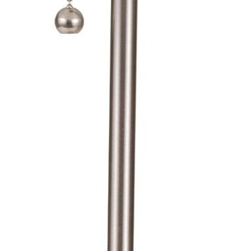 Metal Candlestick Table Lamp With White Classic Drum Shade - Silver