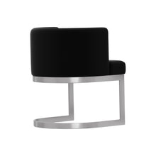 Load image into Gallery viewer, Upholstered Fabric Wing Back Dining Side Chair - Black / Silver

