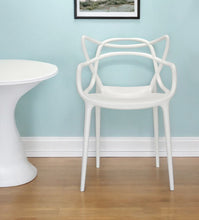 Load image into Gallery viewer, Heavy Duty Plastic Open Back Dining Arm Chair - White

