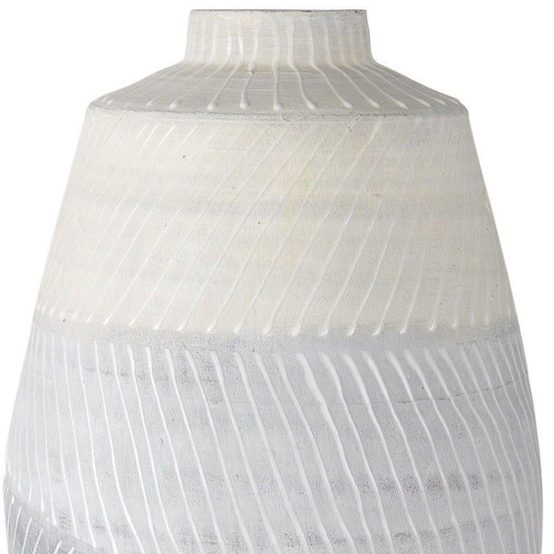 Geometric Table Vase - Cream / Gray
