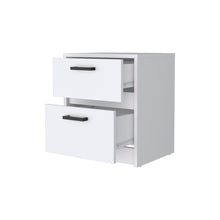 Load image into Gallery viewer, 15.7" x 12.7" x 18.6" Two Drawer Nightstand With Integrated Tech - White
