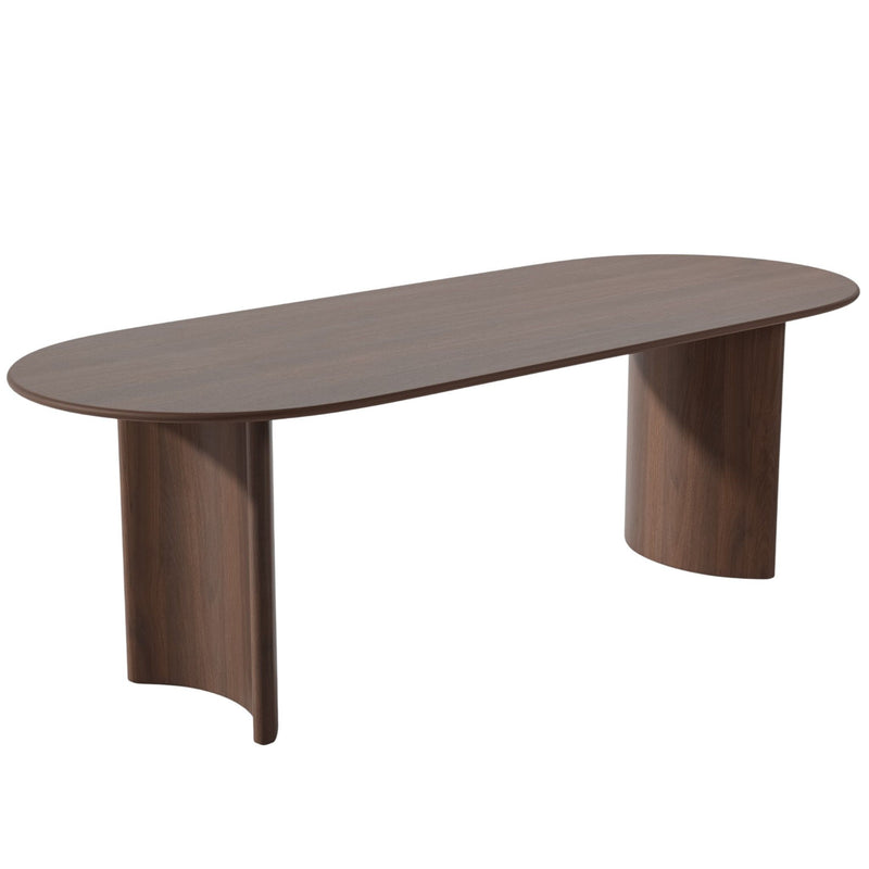 67" Solid Wood Oval Dining Table - Walnut / Dark Brown