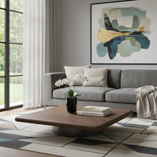 Load image into Gallery viewer, Wood Stainless Steel Square Pedestal Coffee Table (714607) - Brown / Silver
