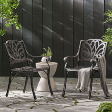 Load image into Gallery viewer, Patio Cast Aluminum Outdoor Dining Chairs (Set of 2) - Bronze
